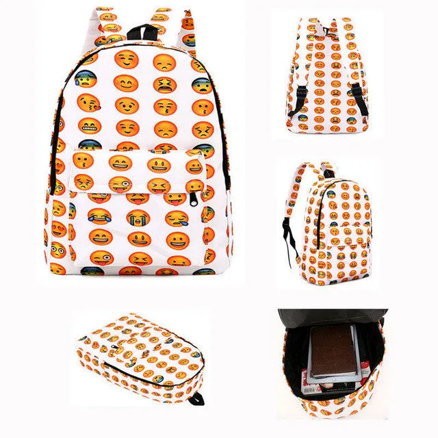 All over cool Emoji fashion school backpack book bag