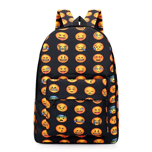 All over cool Emoji fashion school backpack book bag