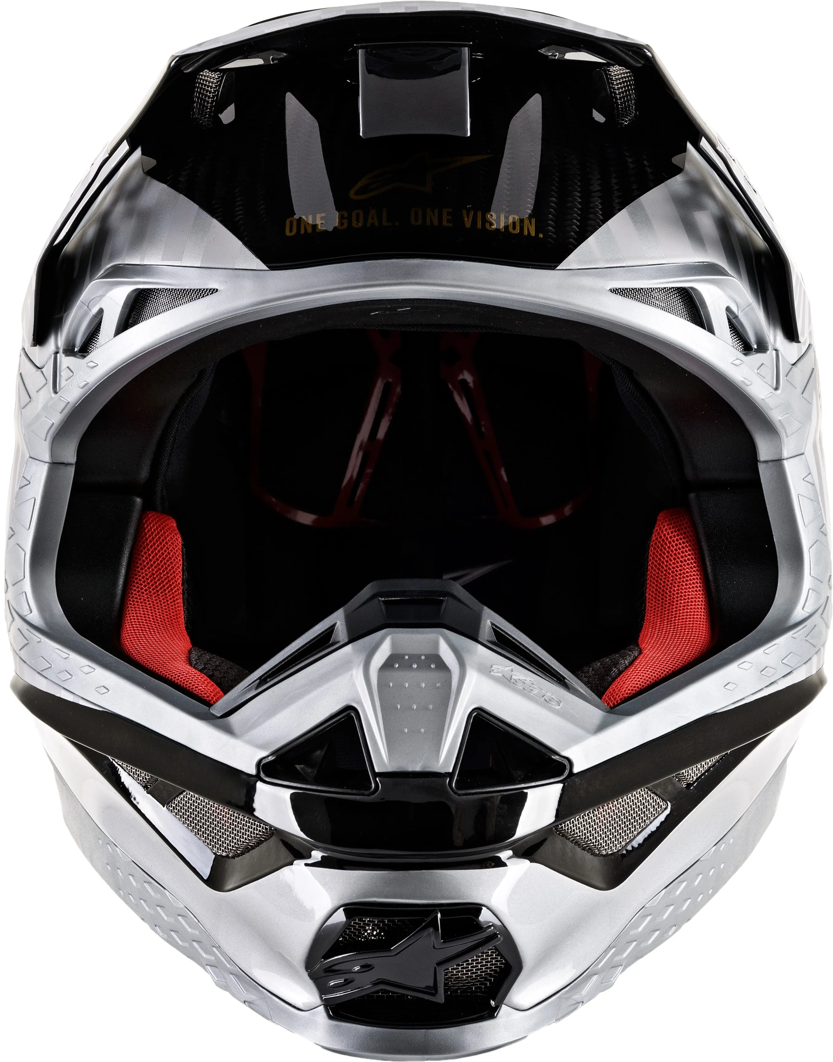 ALPINESTARS S.TECH S-M10 ALLOY HELMET SILVER/BLACK/CARBON/GOLD 2X 8301720-1909-2X