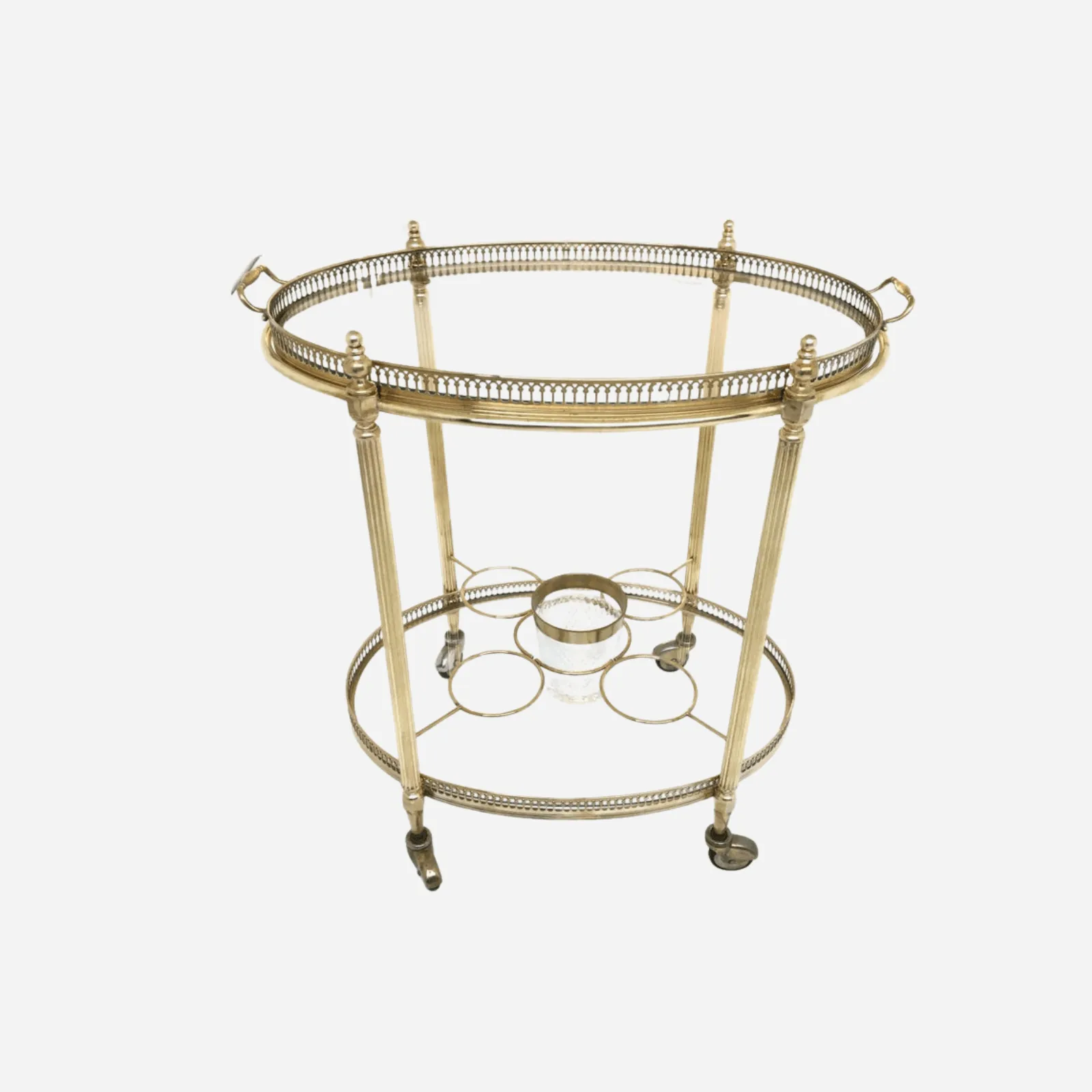An Antique Brass Drinks Trolley