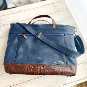 Archive in Navy Blue, Croc Brown