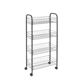 Ascona Rolling Cart 4 Tier Black