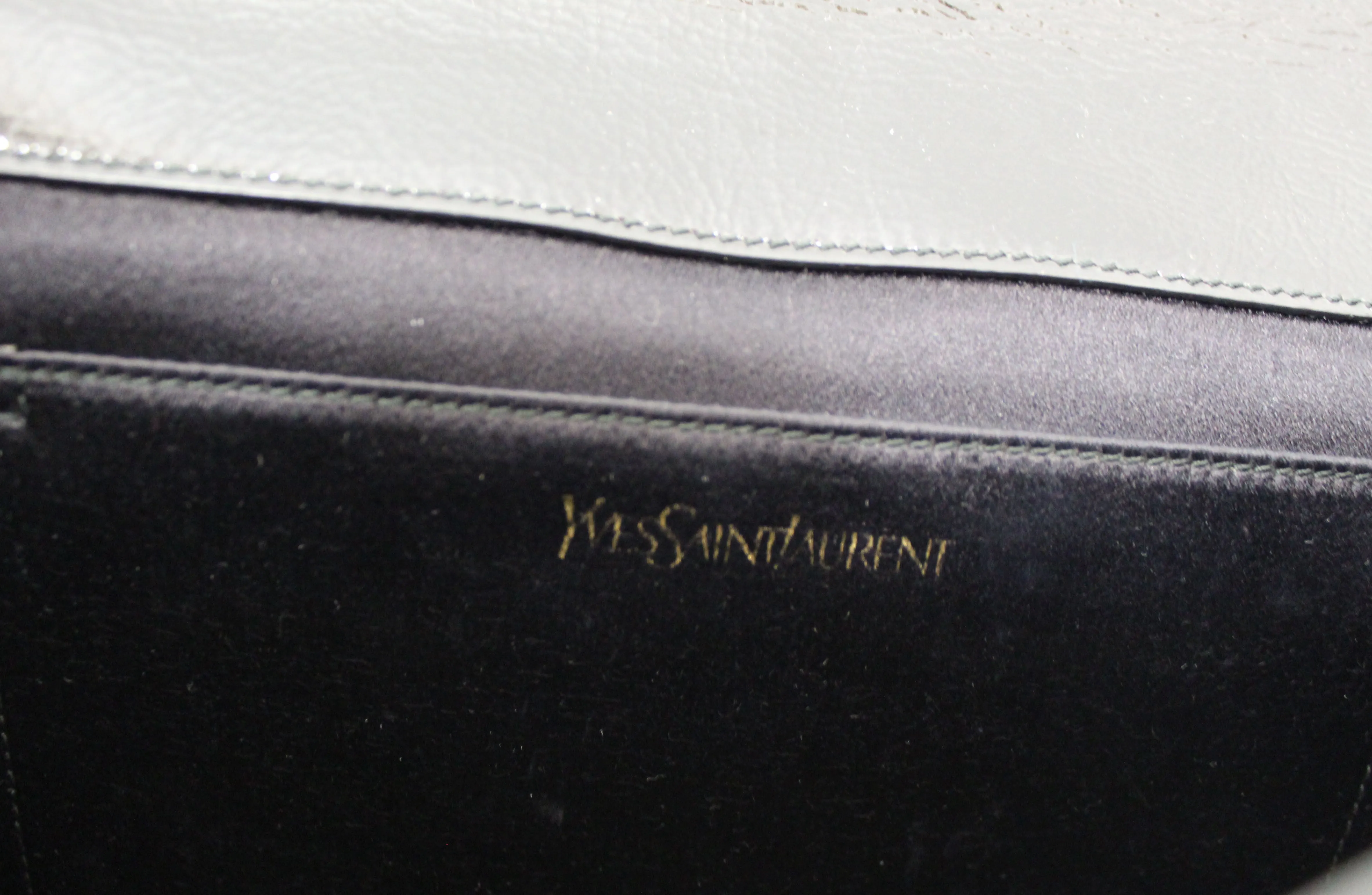 Authentic YSL Yves Saint Laurent Black Patent Leather Clutch Bag