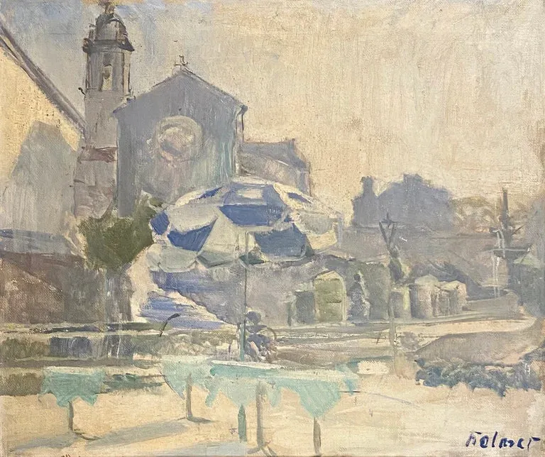 Blue & White Parasol