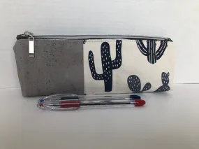 Cactus Canvas and Cork Pencil Pouch
