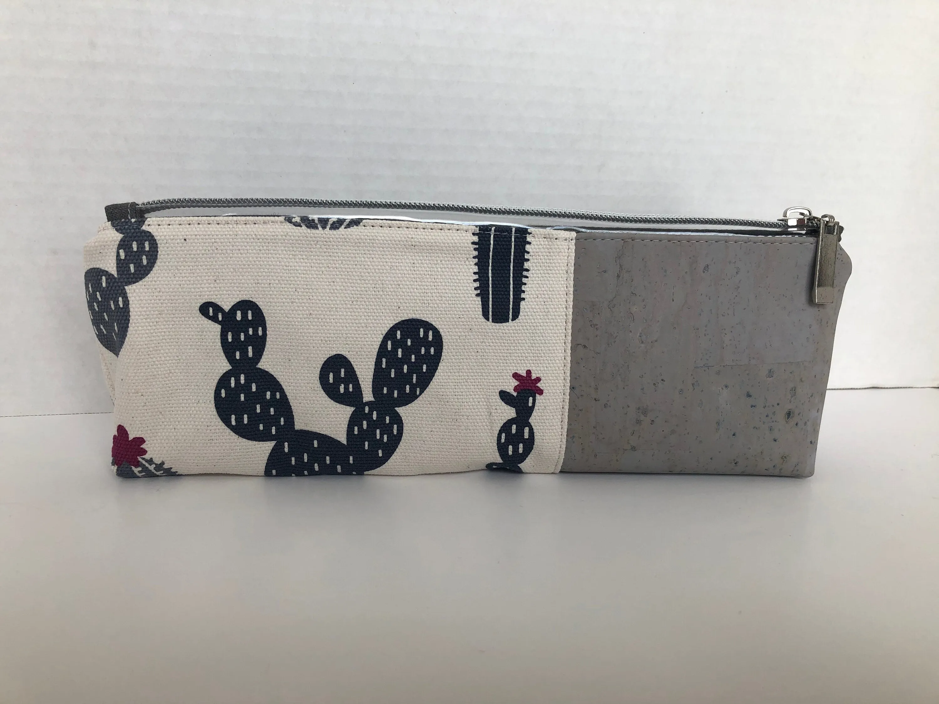 Cactus Canvas and Cork Pencil Pouch