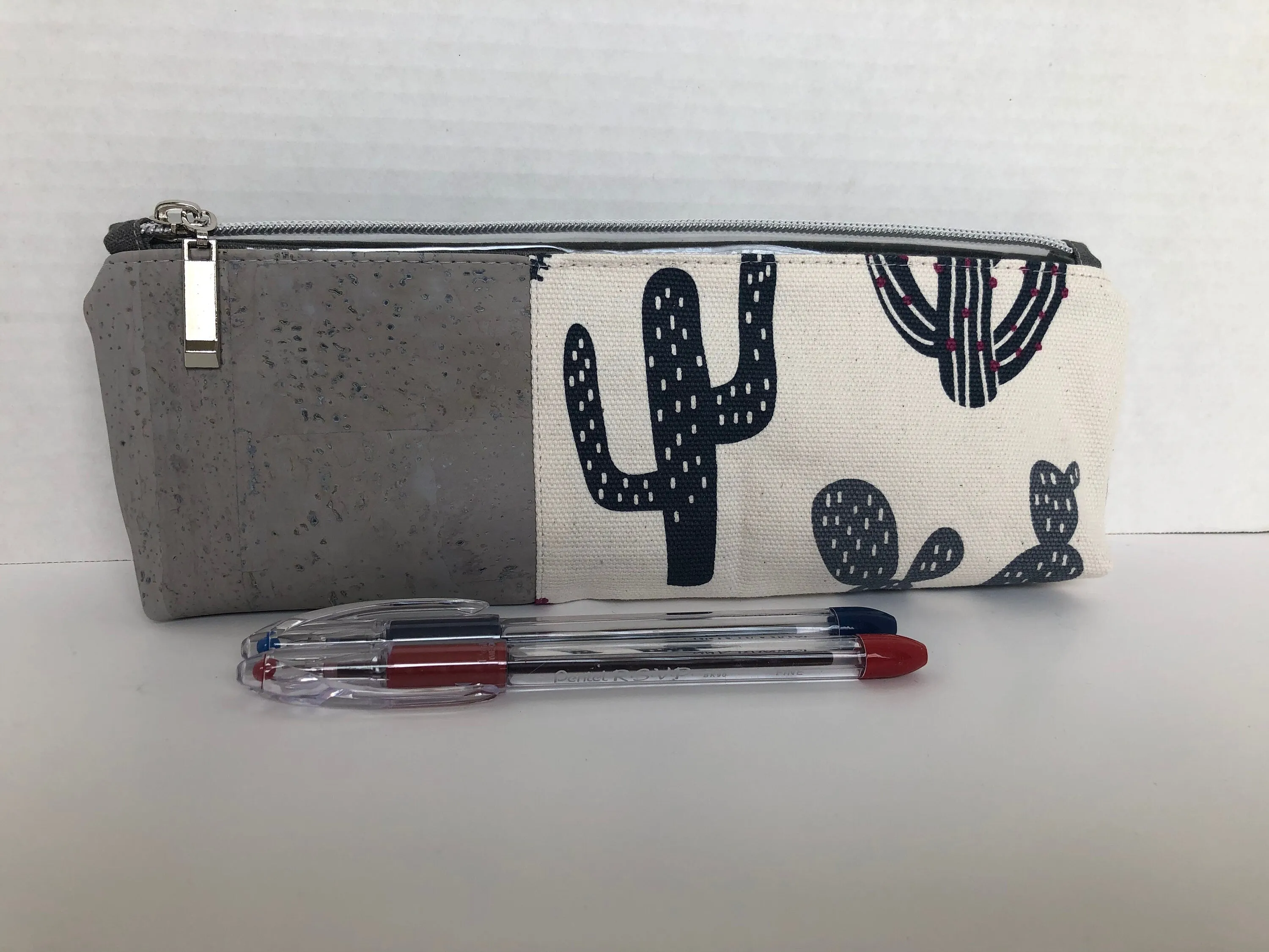 Cactus Canvas and Cork Pencil Pouch