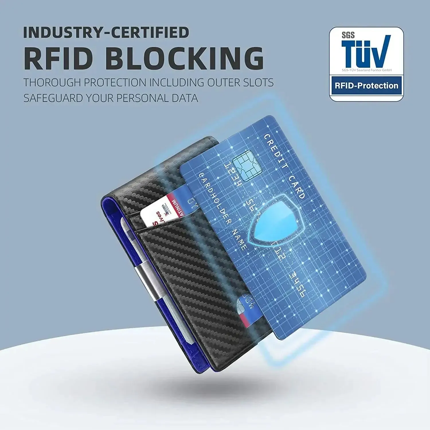 Carbon Fiber Anti RFID Minimalist Wallet - Cross & Crown