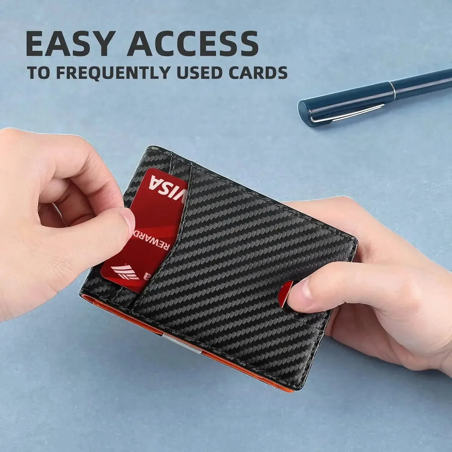 Carbon Fiber Anti RFID Minimalist Wallet - Cross & Crown