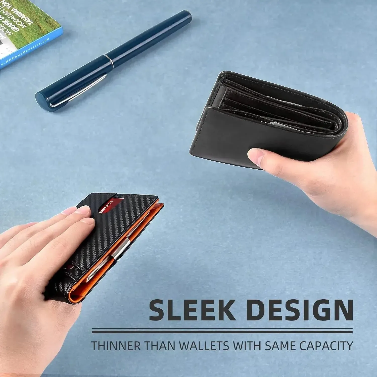Carbon Fiber Anti RFID Minimalist Wallet - Cross & Crown