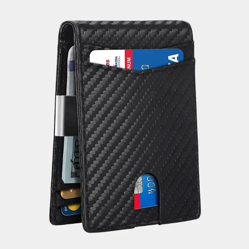 Carbon Fiber Anti RFID Minimalist Wallet - Cross & Crown