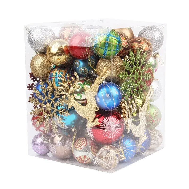 Christmas decorations 60-70 barreled plastic bright matte Christmas Ball Christmas Tree Pendant bag christmas ornaments