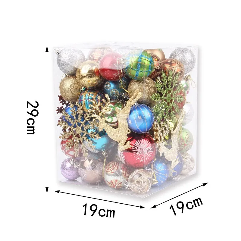 Christmas decorations 60-70 barreled plastic bright matte Christmas Ball Christmas Tree Pendant bag christmas ornaments