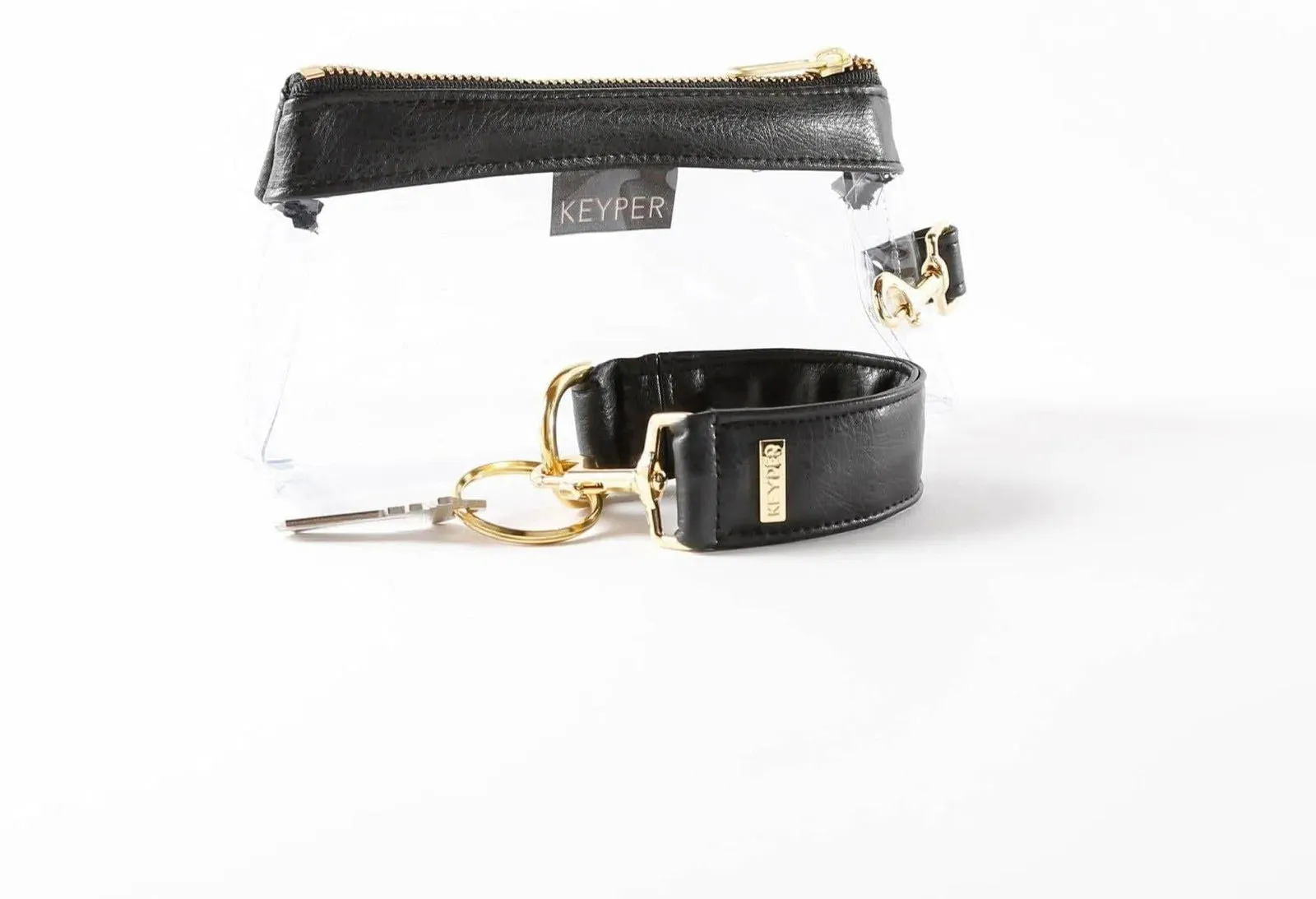 Classic Black Vegan Leather 2-Piece Wristlet Set