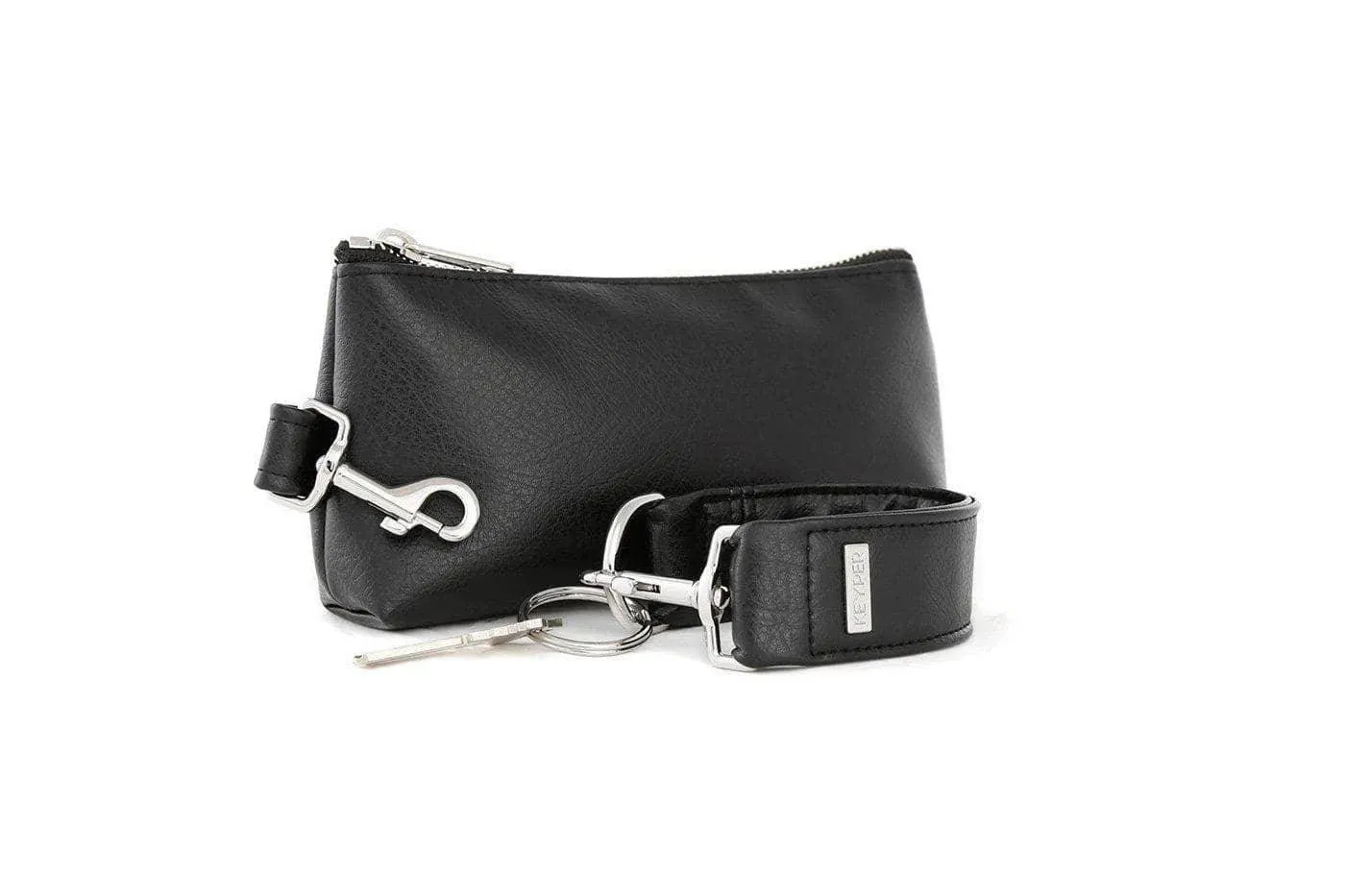 Classic Black Vegan Leather 2-Piece Wristlet Set