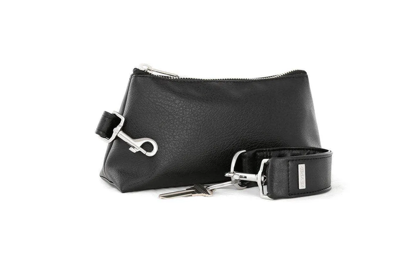 Classic Black Vegan Leather 2-Piece Wristlet Set