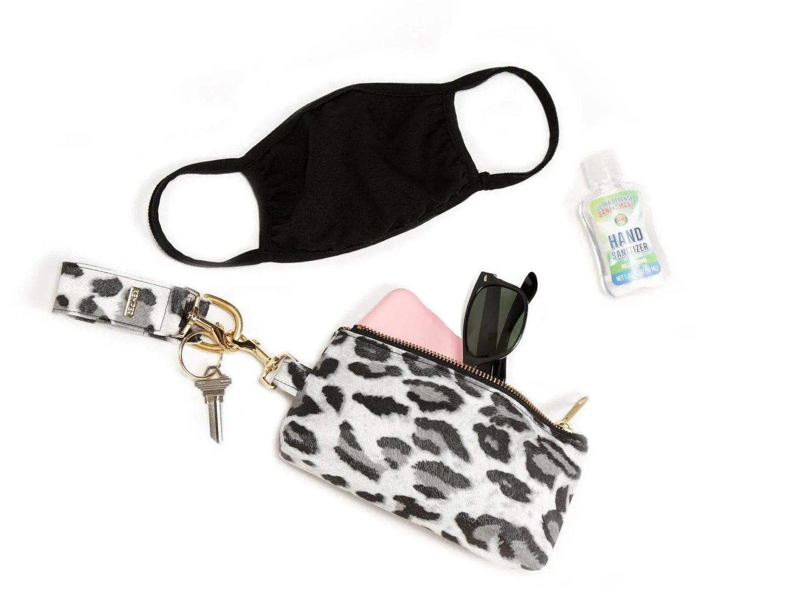 Classic Black Vegan Leather 2-Piece Wristlet Set