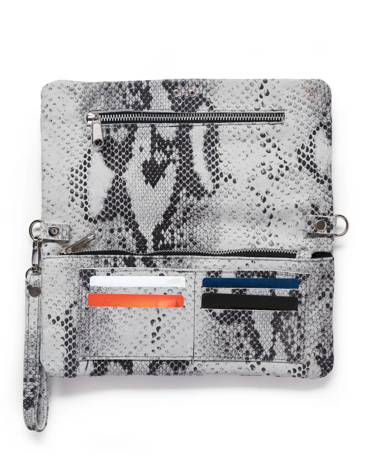 Crystal Cross Body: White Snake