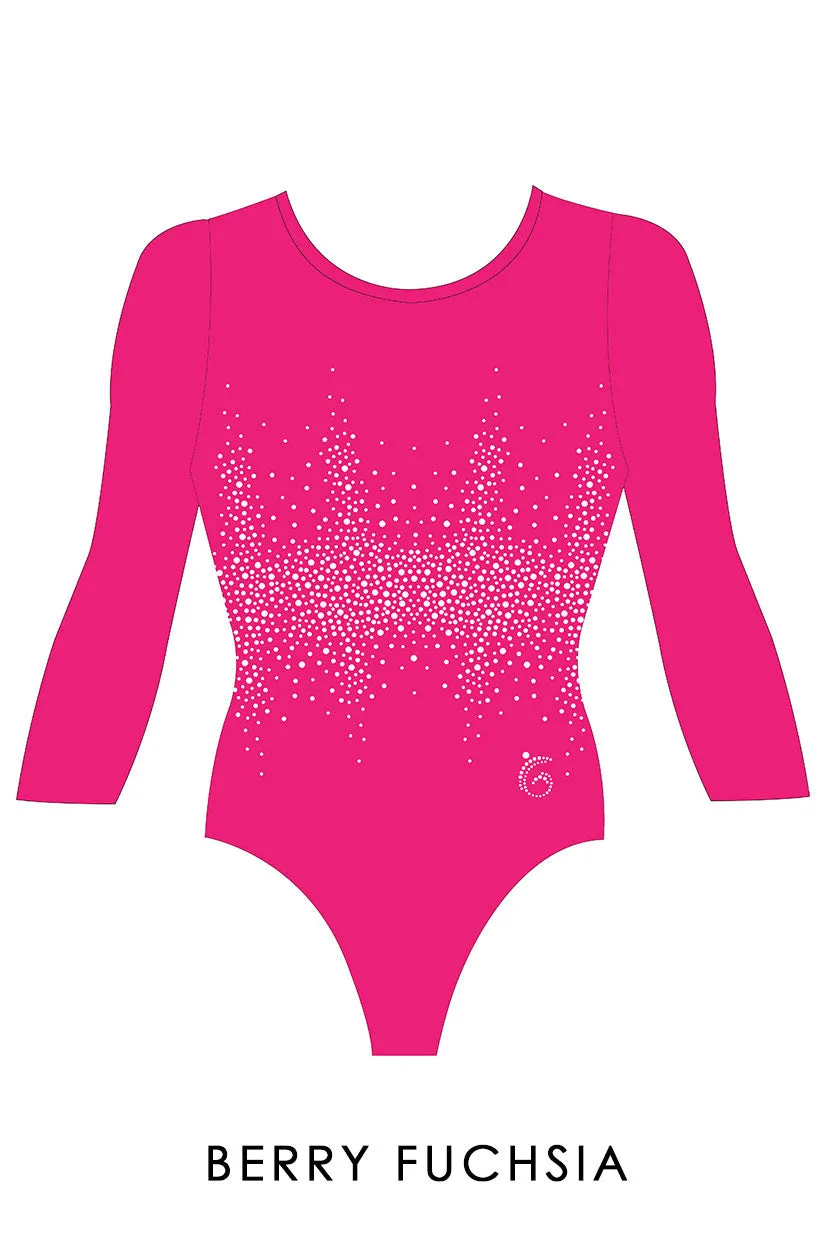 Custom Quick Ship Radiant Sparkle Leotard Three Quarter Sleeve