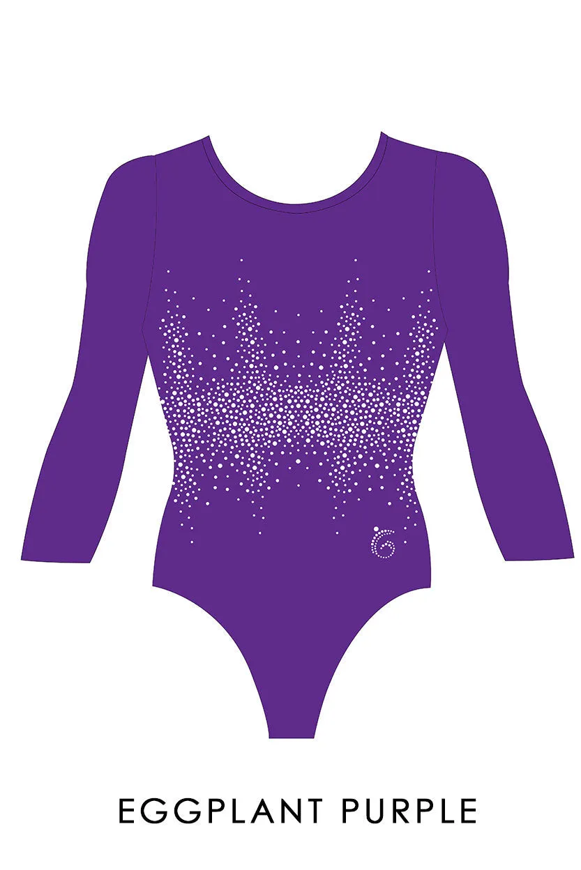 Custom Quick Ship Radiant Sparkle Leotard Three Quarter Sleeve