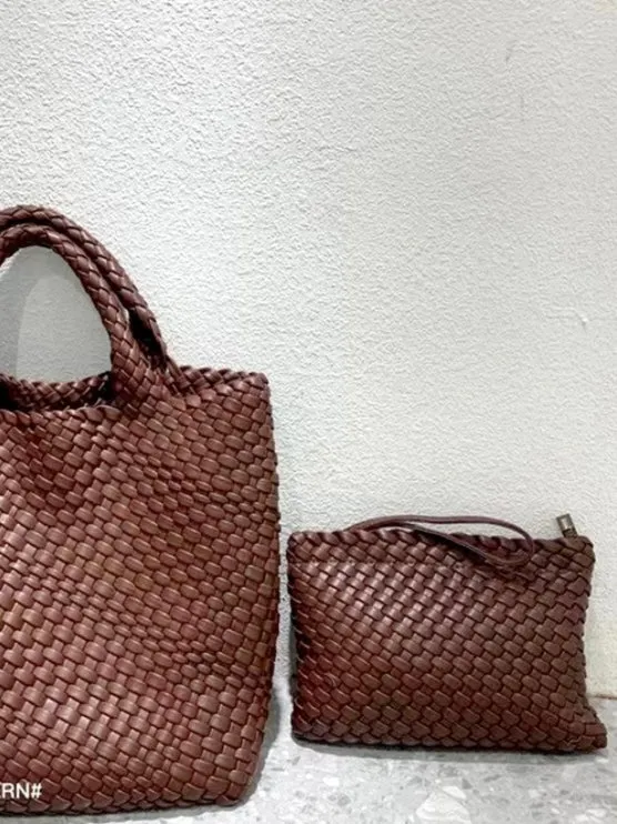Dark brown faux leather boho handbag