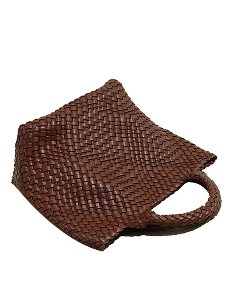 Dark brown faux leather boho handbag