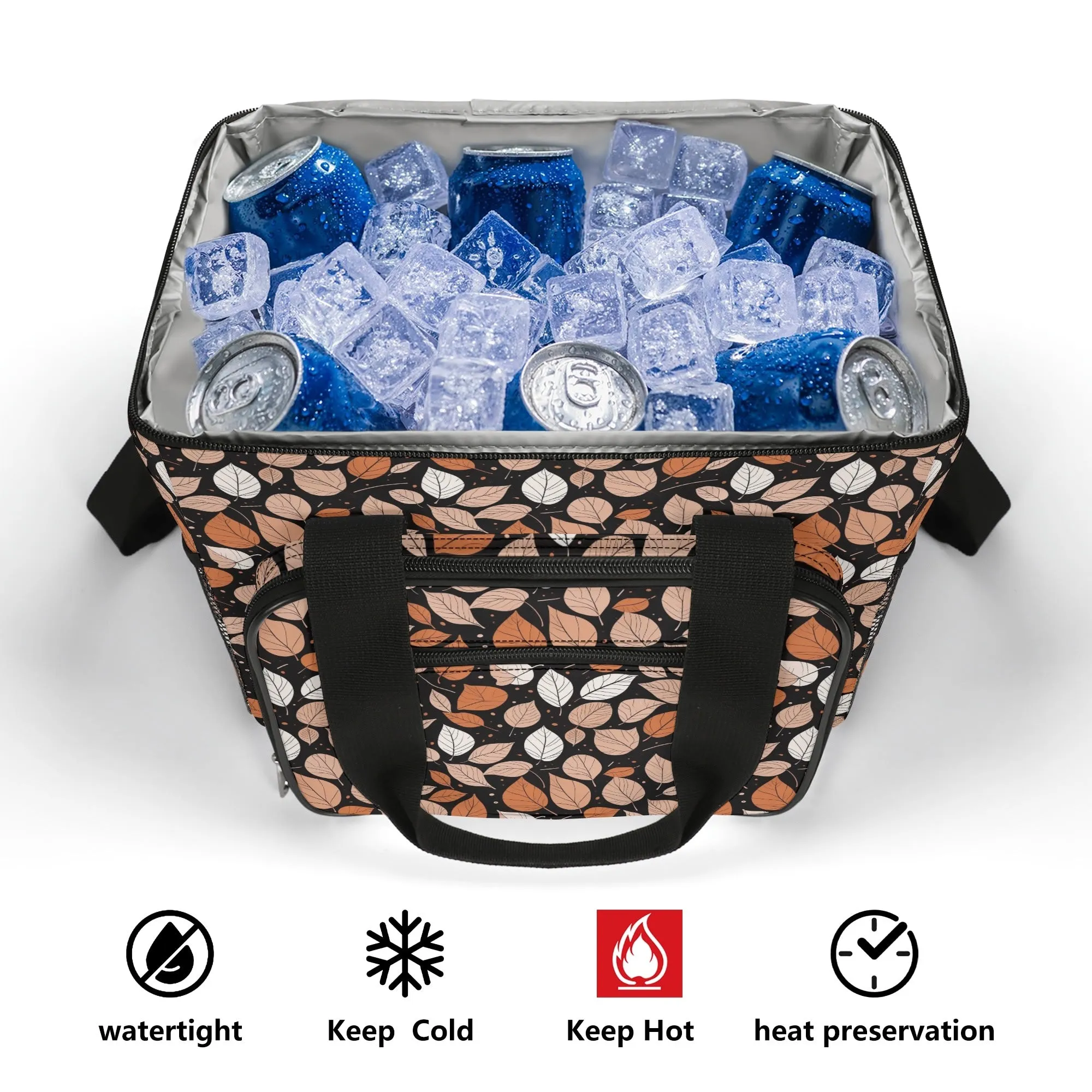 Dark Leaves Insulated Leakproof Cooler Bag Lunch Box