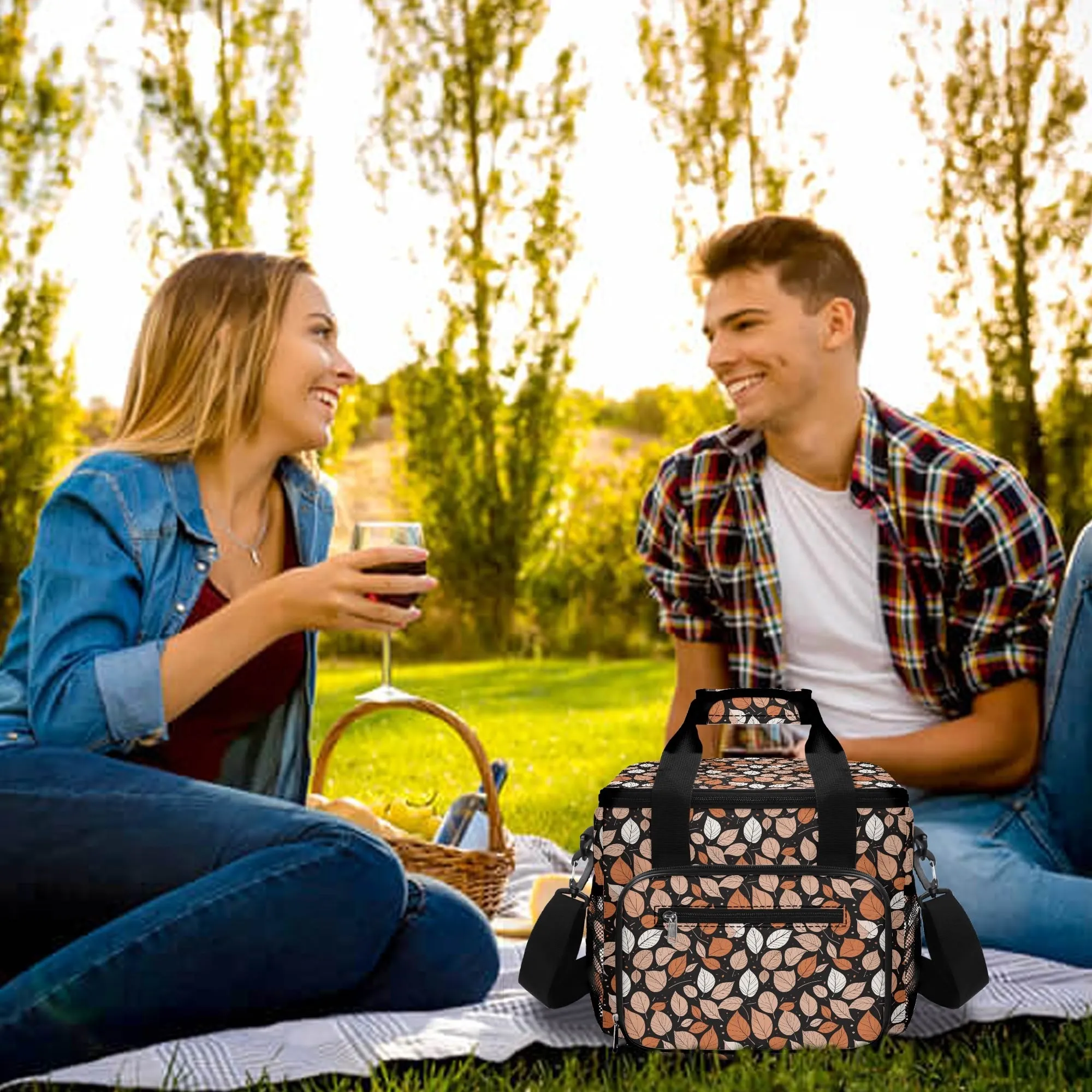 Dark Leaves Insulated Leakproof Cooler Bag Lunch Box