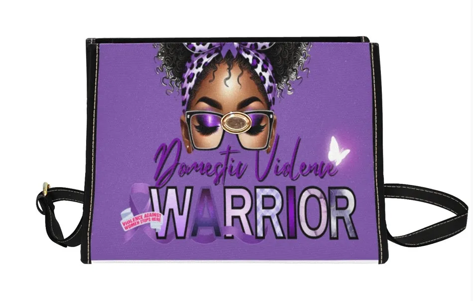 Domestic Violence Warrior Canvas Bag-Deep Purple
