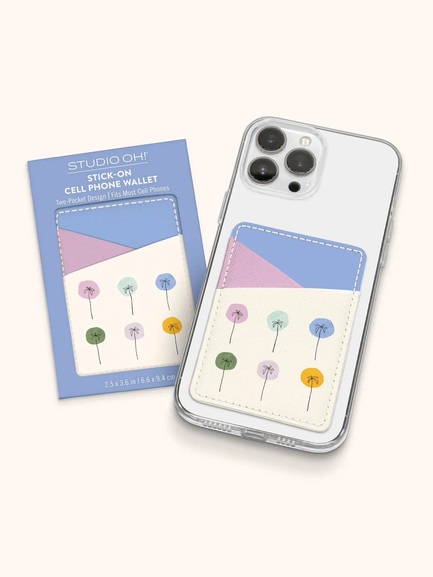 Dotted Palms Stick-On Cell Phone Wallet