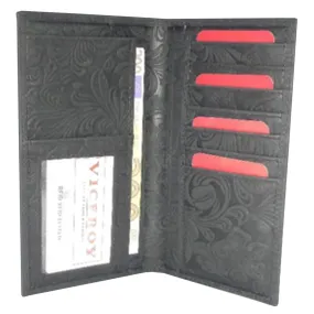 Embossed Leather Long Bi-Fold Wallet - 3003
