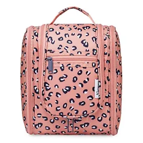 Hanging Travel Toiletry Bag Cosmetic Make up Organizer, Orange Leopard