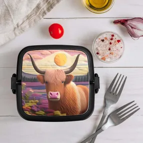 Highland Cow Design Double-layer Lunch Box