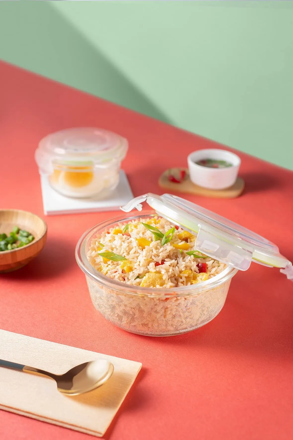 Jaypee Plus Klarozip Round 3 Microwave Safe Lunch Box for Office Glass Container Set of 3 (400 400 400) ml Transparent Leak Proof Tiffin Box