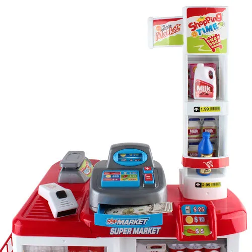 Kids Pretend Play 24 Piece Children Super Market Toy Set Light Sound
