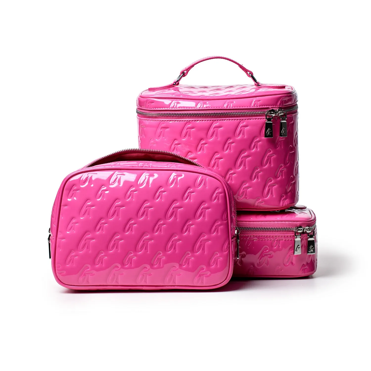 LARGE MONOGRAM TOILETRY BAG - HOT PINK