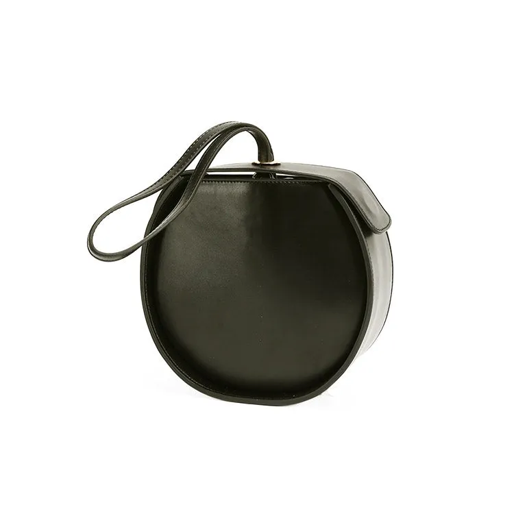 Leather Womens Circle Handbags Small Leather Crossbody Bags Purse