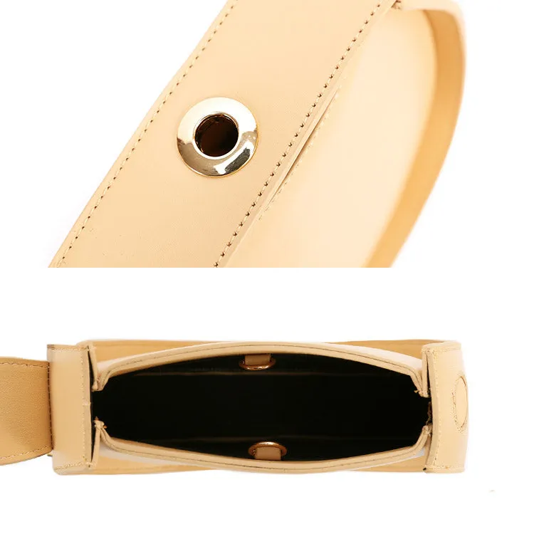 Leather Womens Circle Handbags Small Leather Crossbody Bags Purse