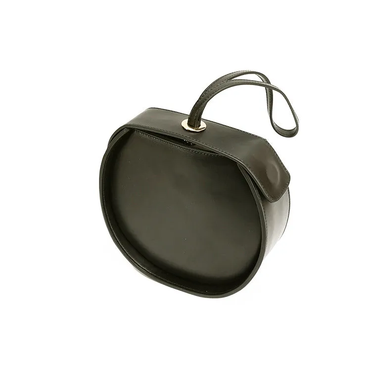 Leather Womens Circle Handbags Small Leather Crossbody Bags Purse
