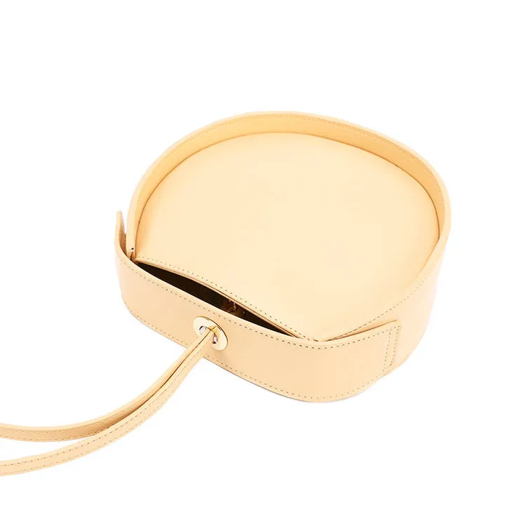 Leather Womens Circle Handbags Small Leather Crossbody Bags Purse