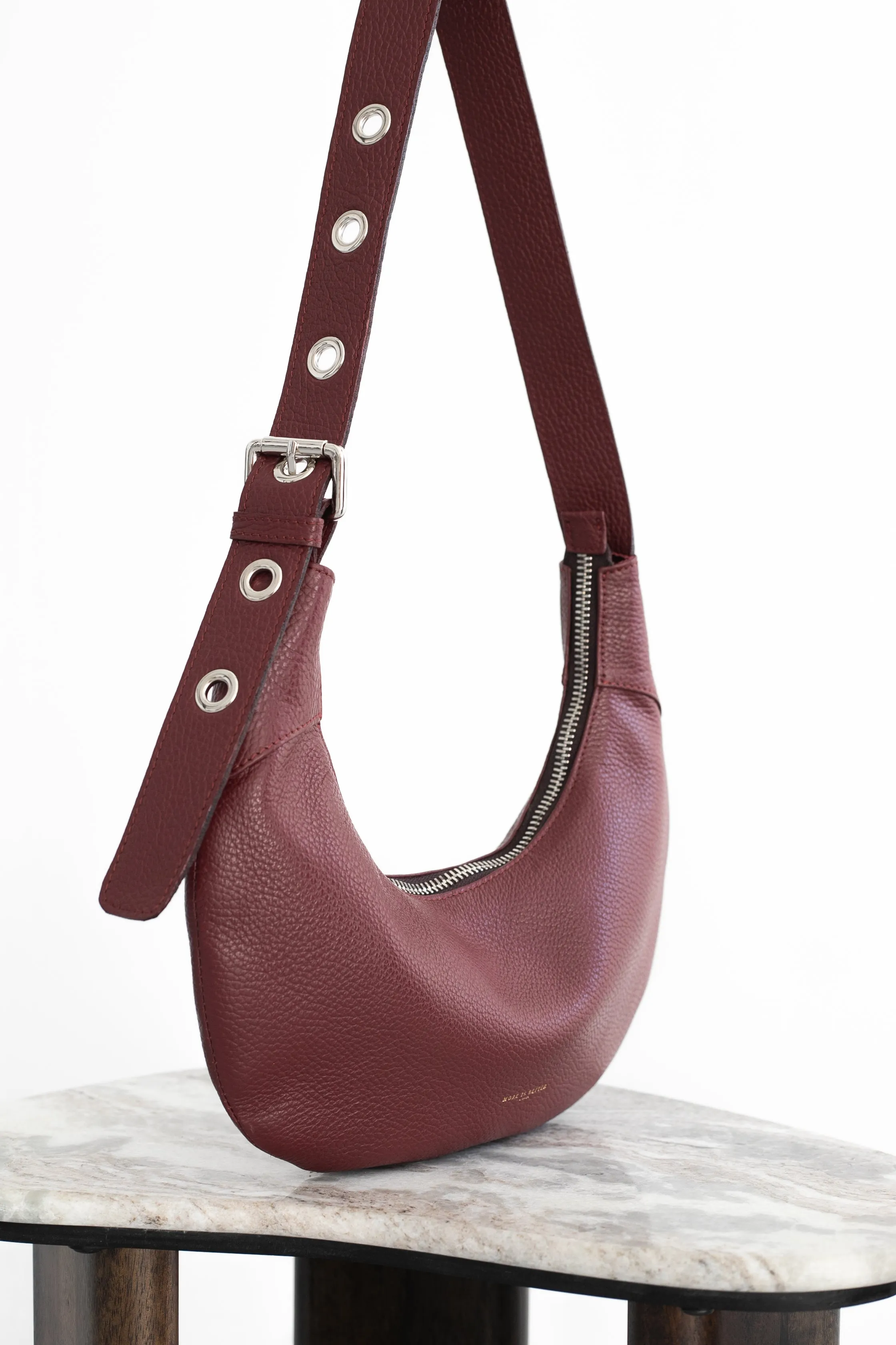 Mini moon  bag deep red