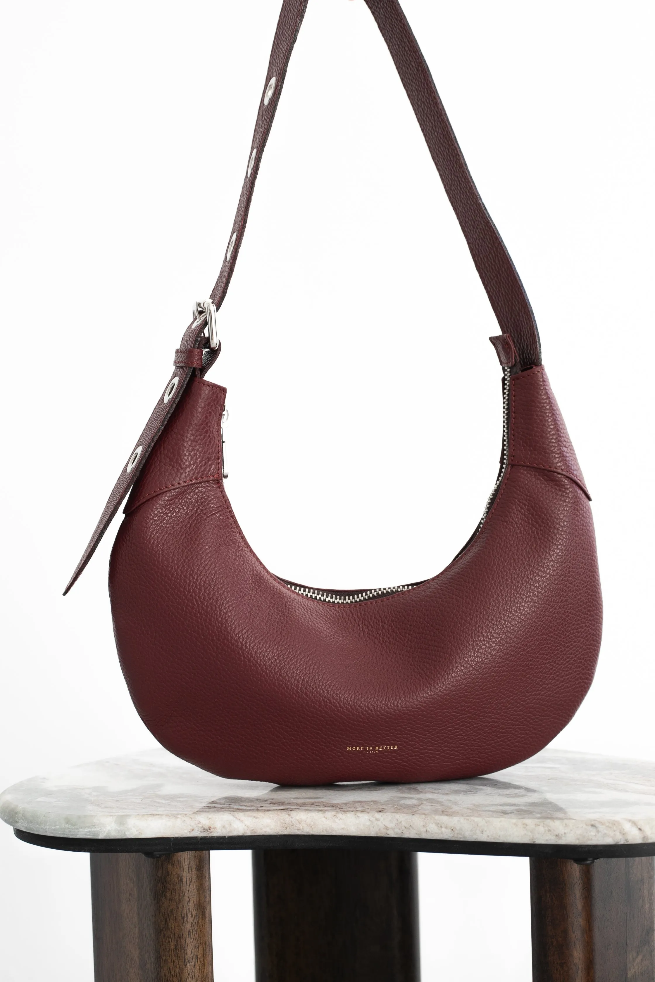Mini moon  bag deep red