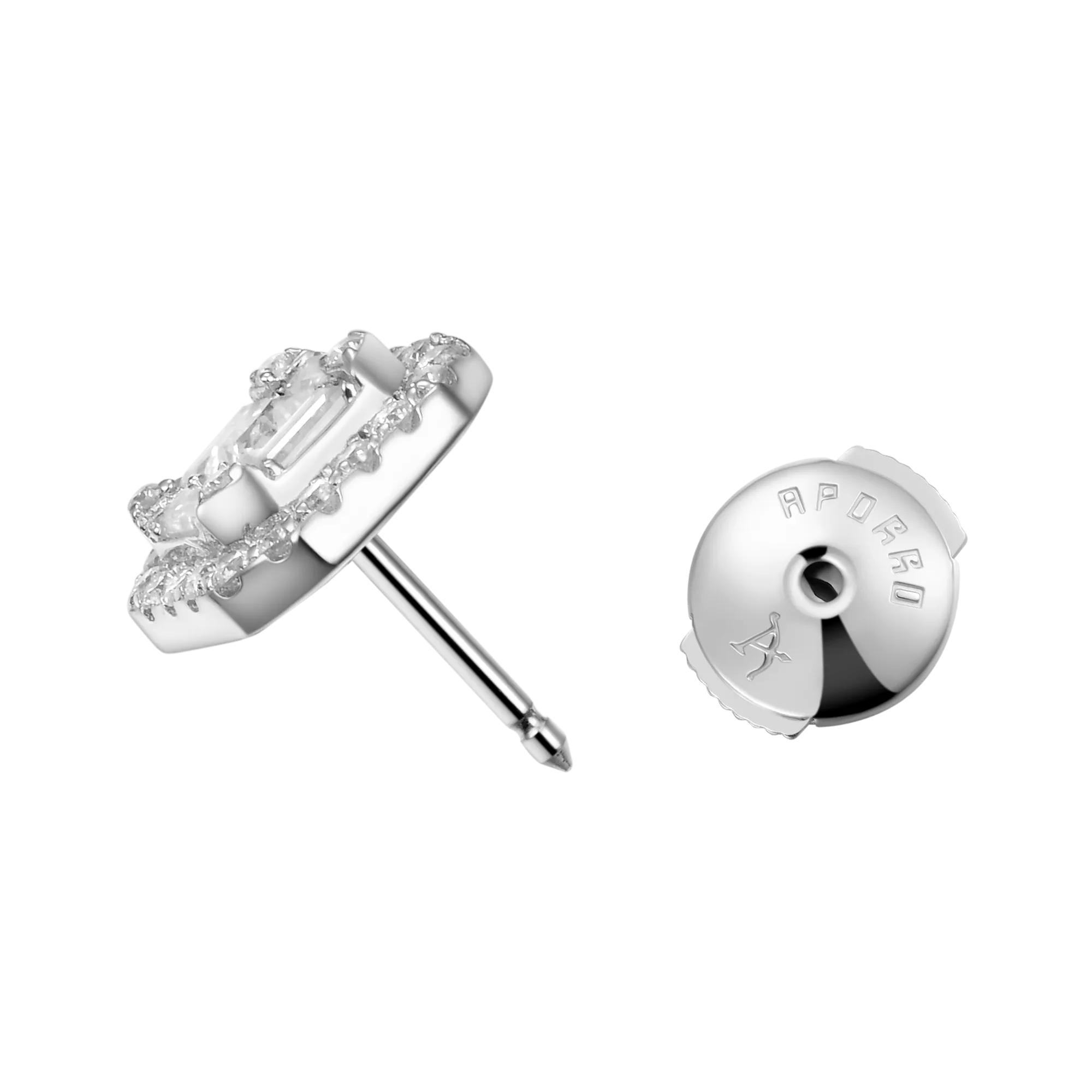 Moissanite Halo Stud Earring