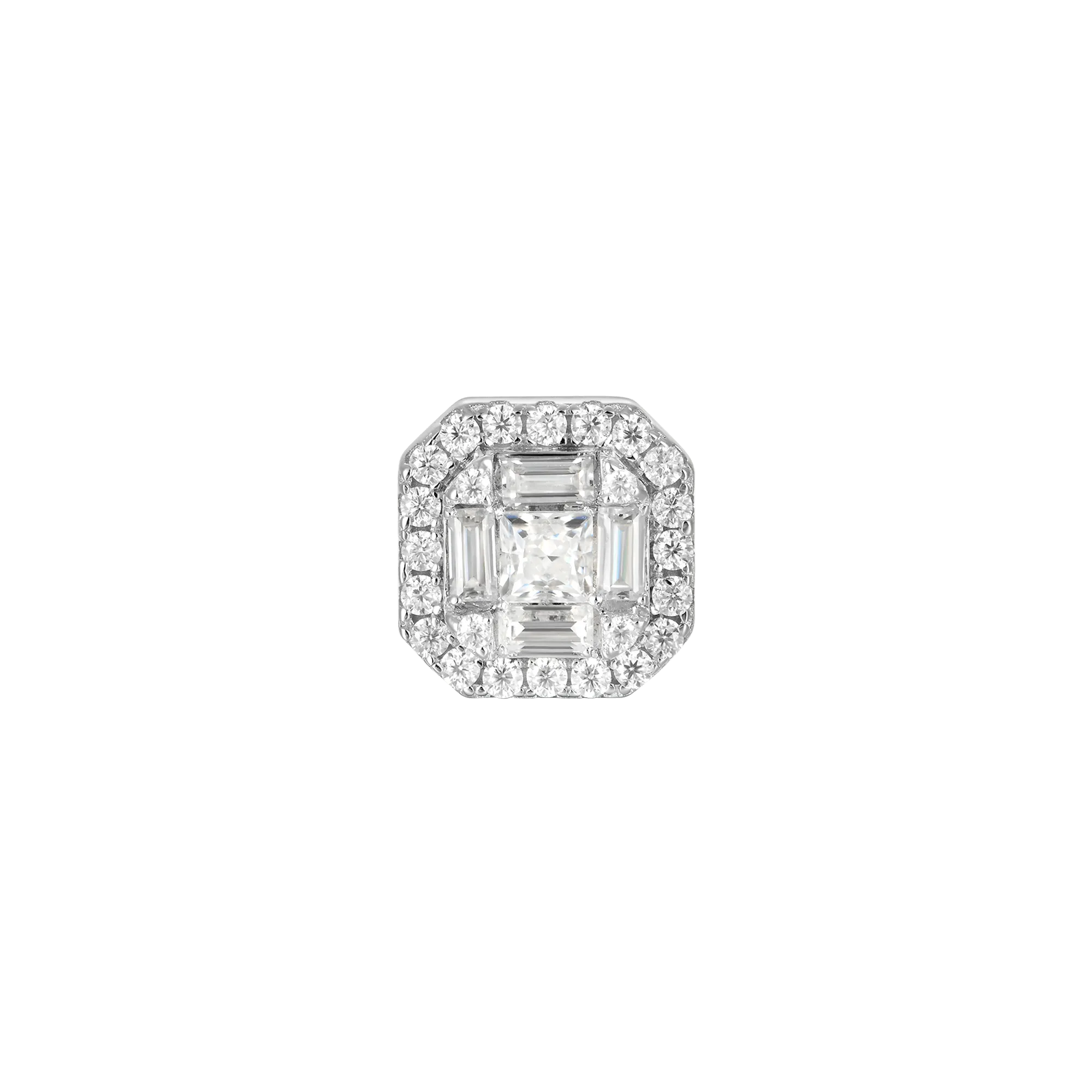 Moissanite Halo Stud Earring