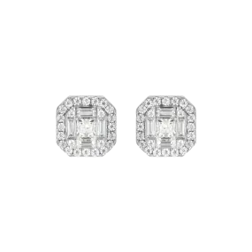 Moissanite Halo Stud Earring