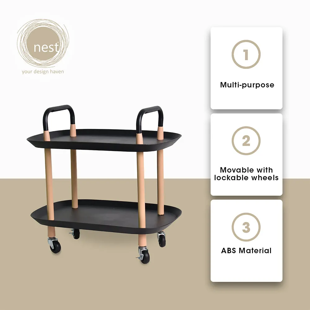 NEST DESIGN LAB 2 Tier Oval Trolley Cart