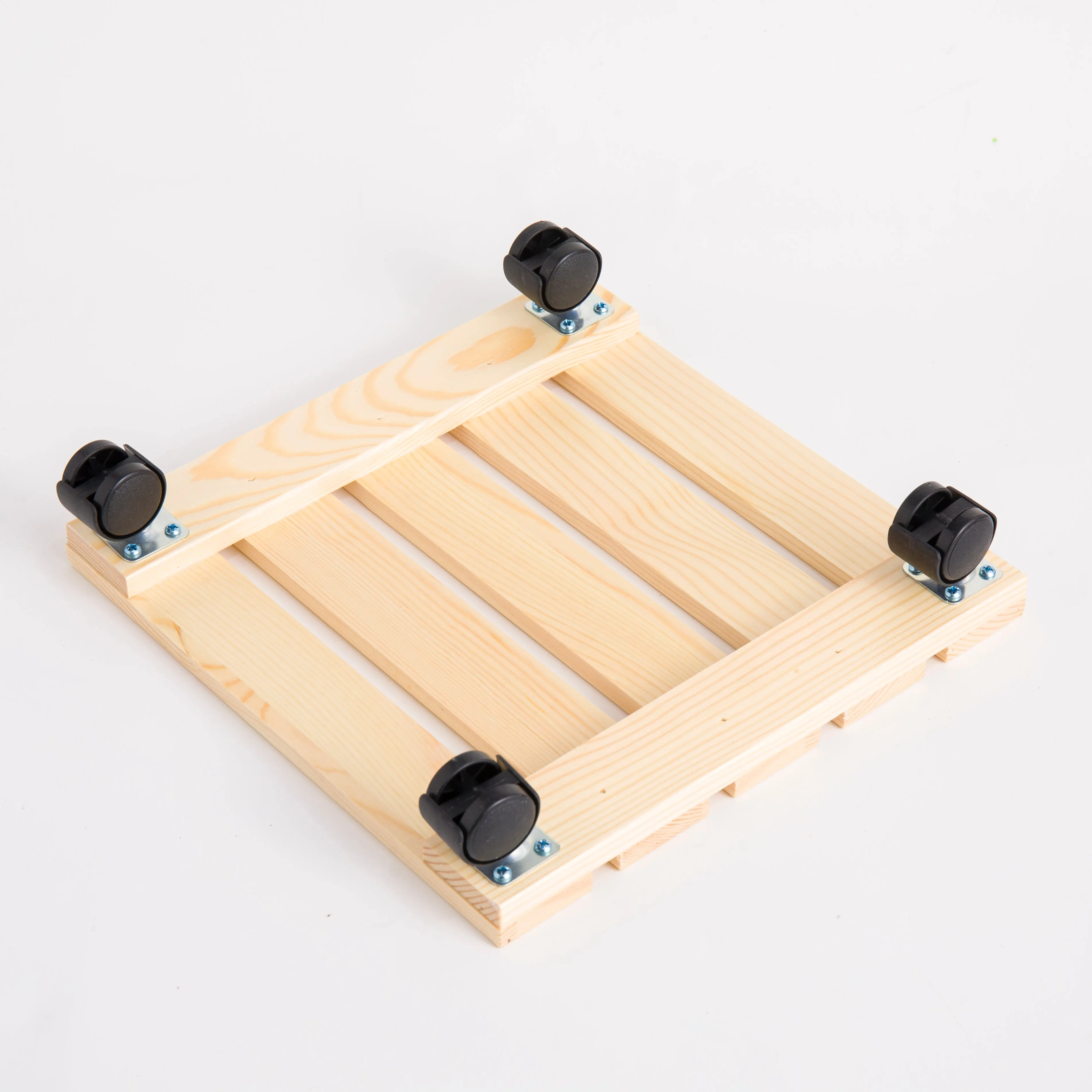 Pine Wood Square Plant Trolley (270 X 270 X 65MM)