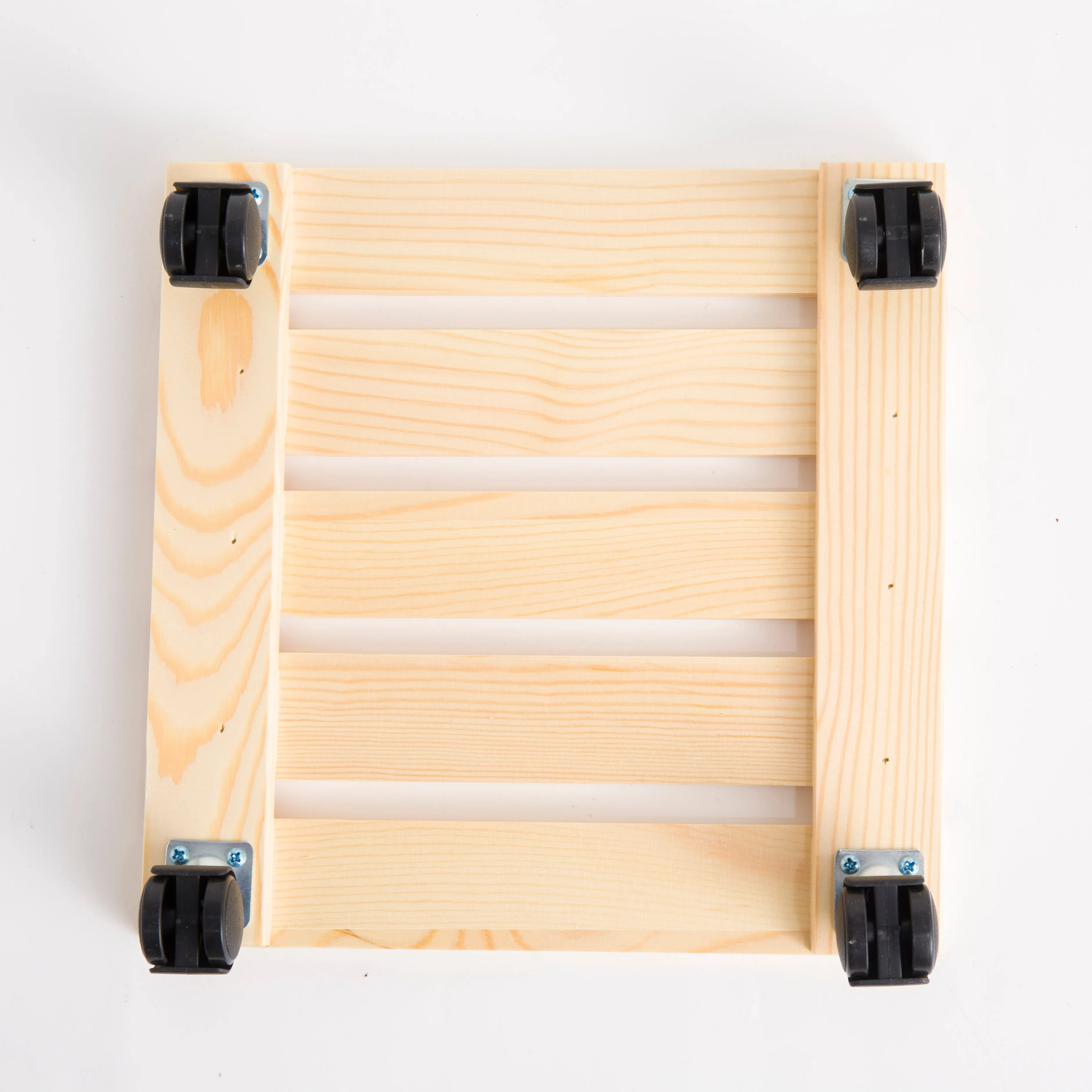 Pine Wood Square Plant Trolley (270 X 270 X 65MM)