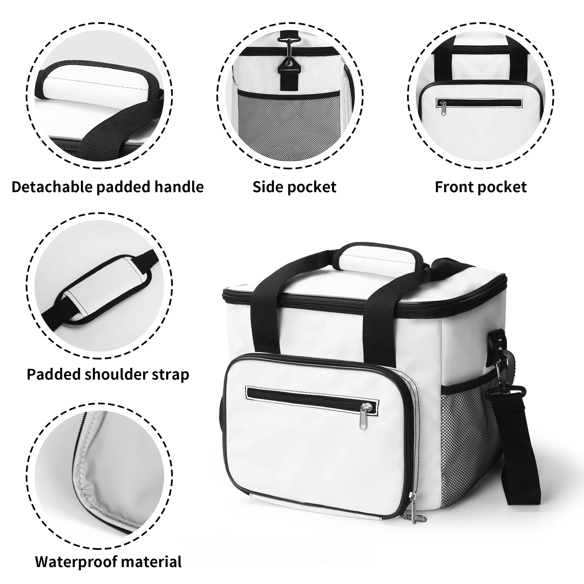 Poinsettia Floral Insulated Leakproof Cooler Bag Lunch Box