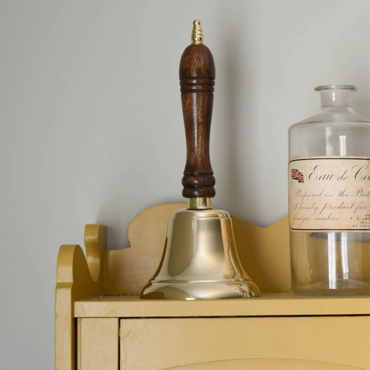 Polished Brass Wooden Handled Bell